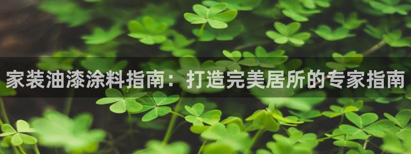 和记官方平台：家装油漆涂料指南：打造完美居所的专家指南