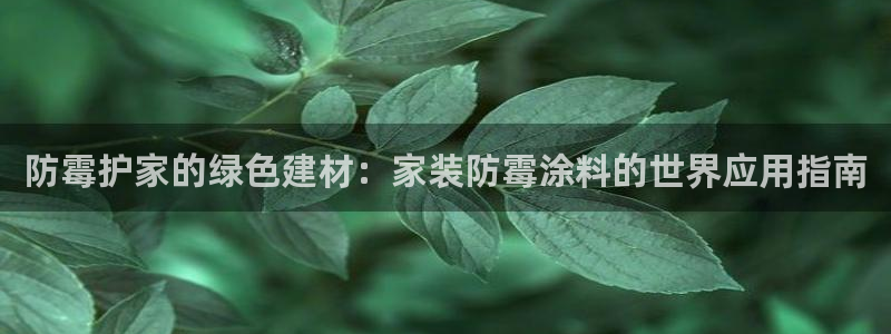 和记登陆：防霉护家的绿色建材：家装防霉涂料的世界应用指南