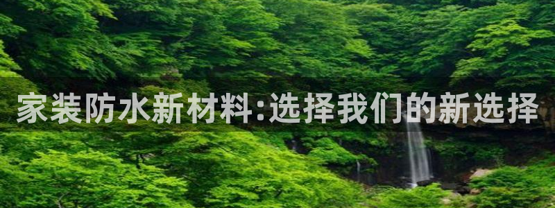 和记ag旗舰厅app：家装防水新材料:选择我们的新选择